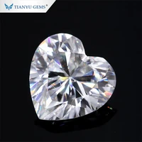 tianyu gems heart cut loose moissanite diamonds 6 5mm to 10mm d colorless white shine brilliant fire gemstone handmade for rings