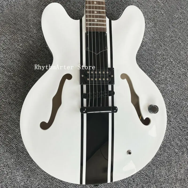 

Starshine белая 335 электрическая гитара полуполая хромированная фурнитура розетка из розового дерева