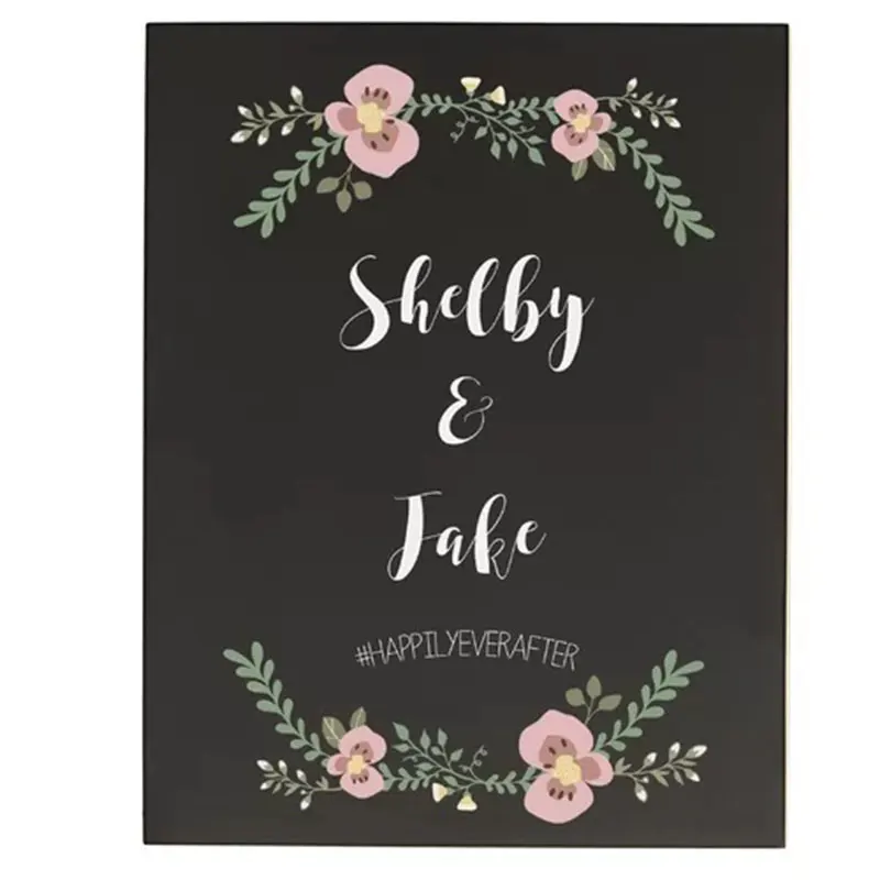 Индивидуальный Свадебный приветствующий знак дерево с цветами и листьями Добро