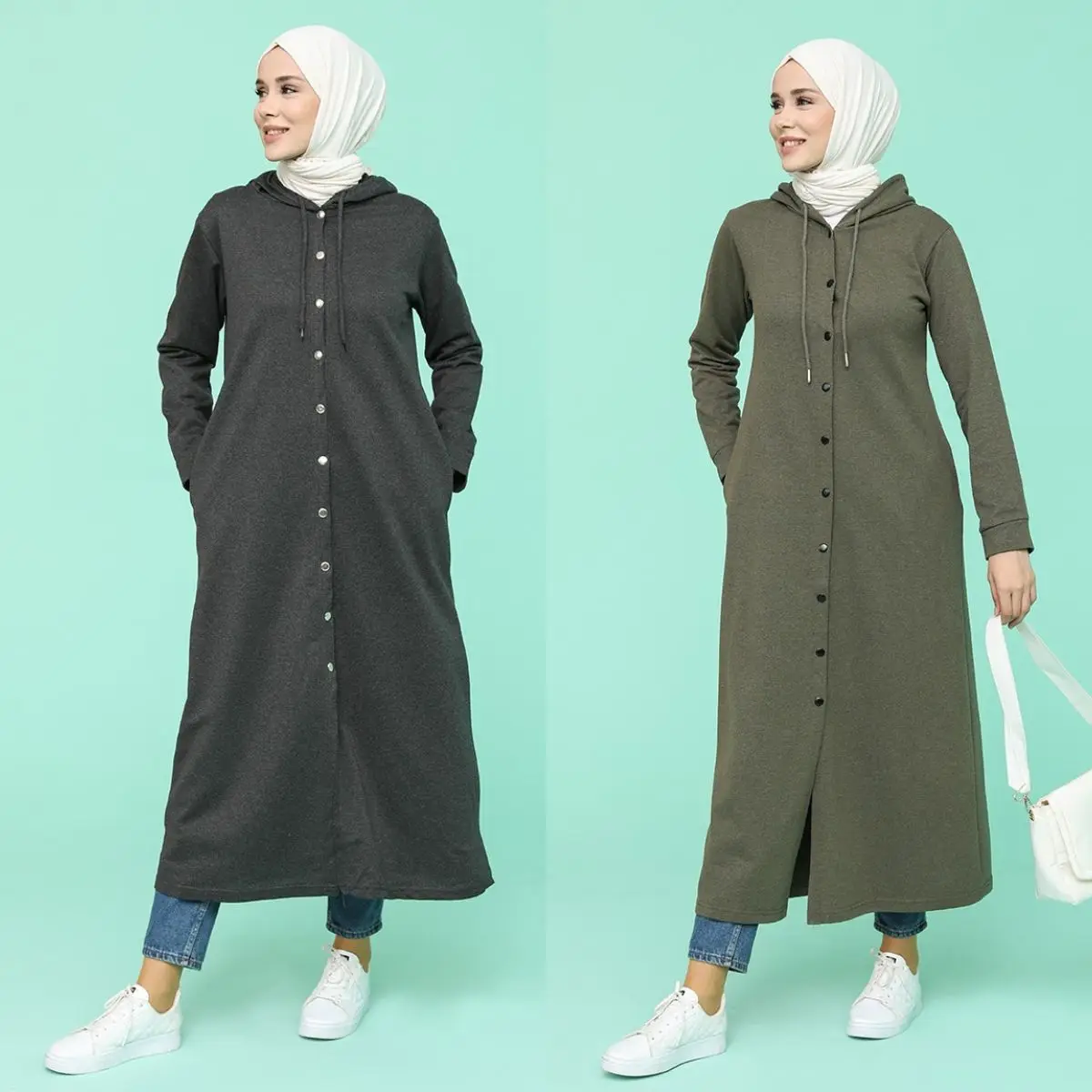 Holder Cover Unlined Hooded Standard Pocket Long  Sleeve  Seasonal  Winter  Women  Muslim  Hijab  Turkey  Istanbul Islamic Dubai
