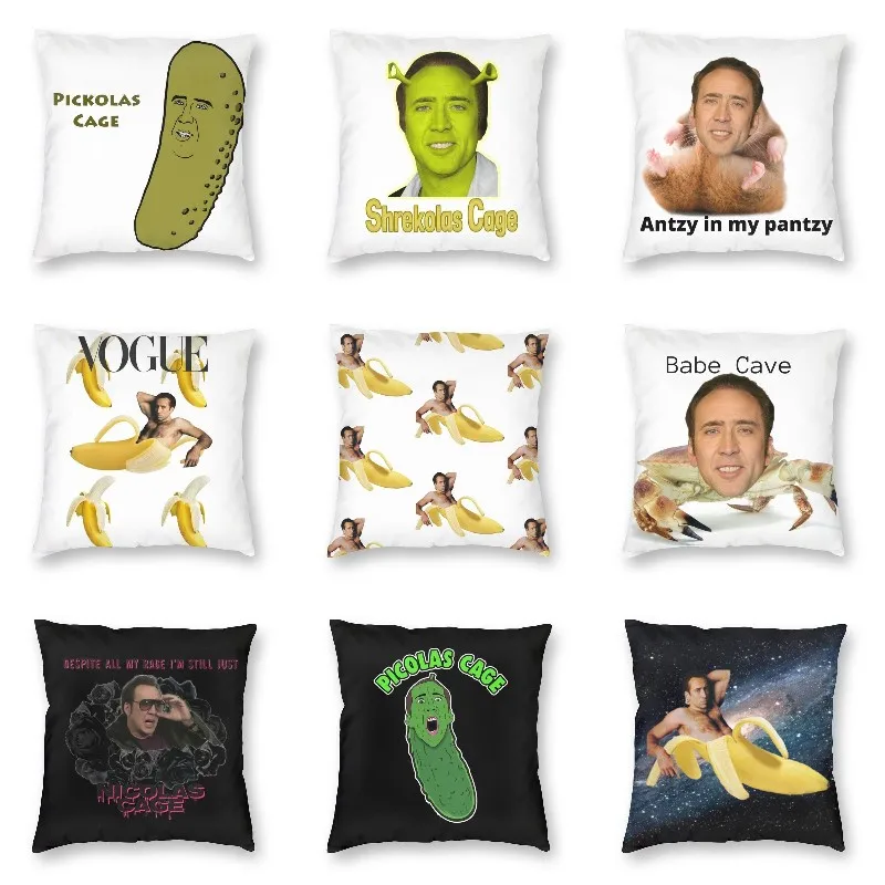 

Наволочка для подушки в нордическом стиле, яркая наволочка в виде клетки, украшение для дома, чехол для подушки Николаса Кейджа, декоративна...