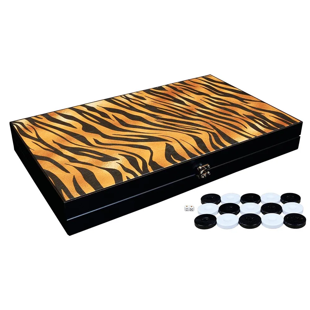 Leather Backgammon Luxury Board Game Large Size Set enlarge