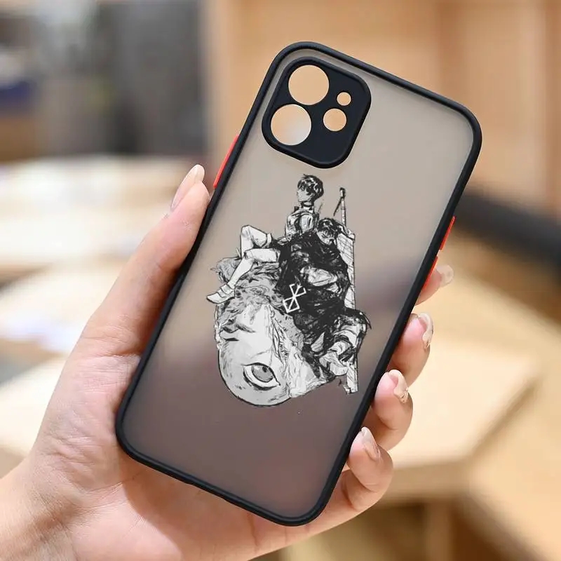 Прозрачный чехол Berserk для телефона с аниме-рисунком iphone 11 12 13 7 8 plus mini x xs xr pro max