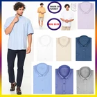 Рубашка мужская повседневная с коротким рукавом, однотонная хлопковая блузка для офиса, Пляжная блузка большого размера, лето 2021