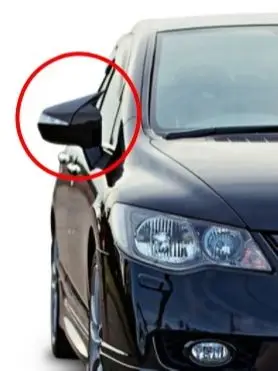 Чехол для зеркала заднего вида из АБС-пластика с крыльями летучая мышь черный