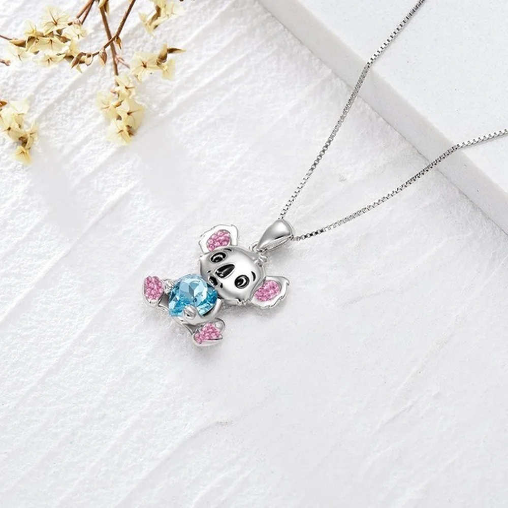 Мода любовь кристалл коала медведь драгоценное ожерелье для женщин сердце