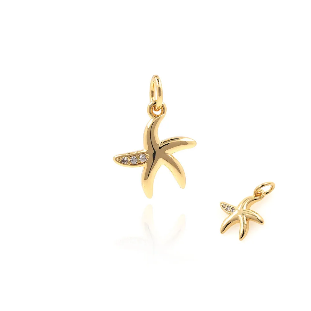

Cubic Zirconia Delicate Star Starfish Accessories Necklace Jewelry Charm Pentagram Jewelry 16x11.2x2.1mm