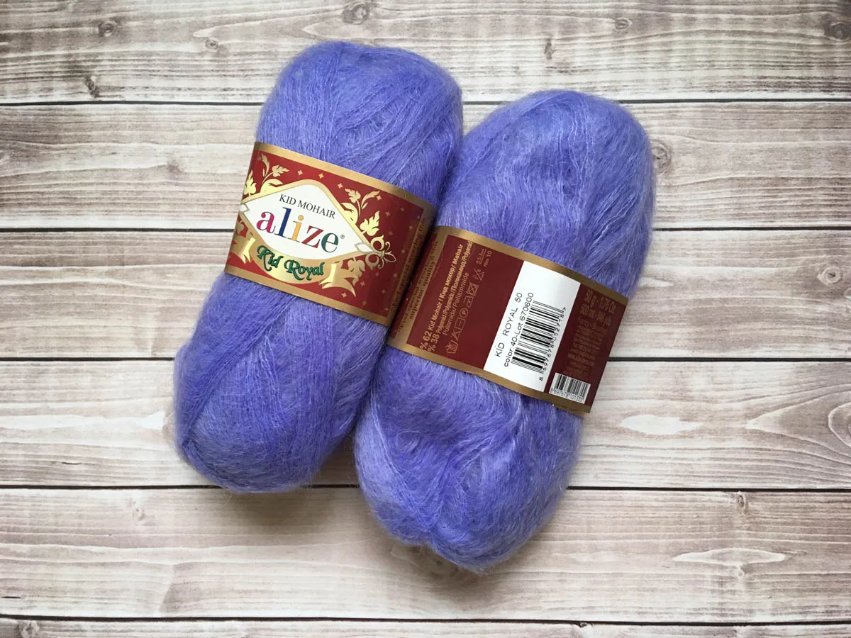 Пряжа Alize Kid Mohair 62% мохер 38% полиамид вес мотка 50 гр длина 500 м 1 МОТОК | Дом и сад