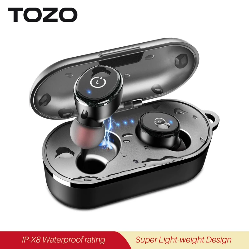 

TWS-стереонаушники TOZO T10 с поддержкой Bluetooth и защитой класса IPX8