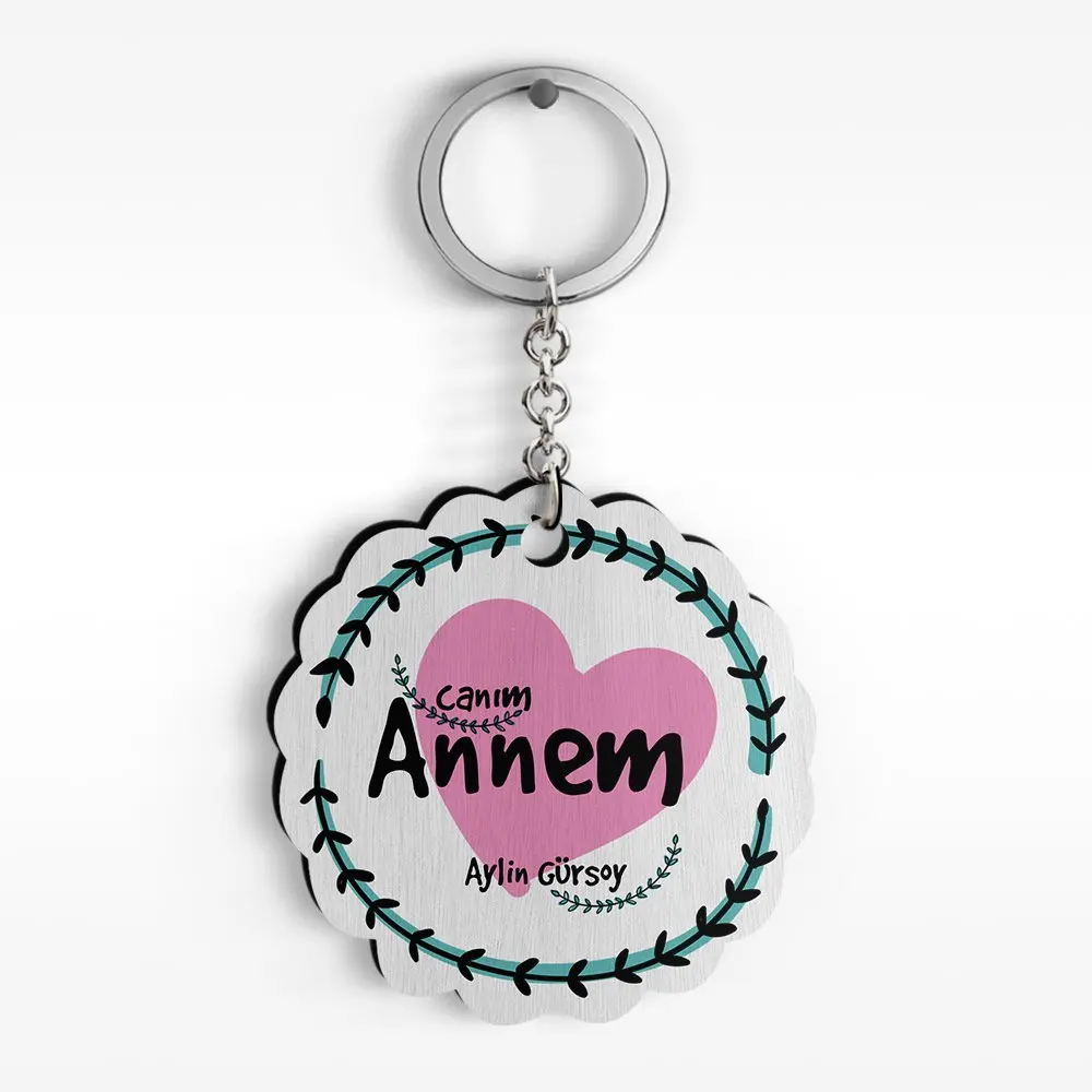 

Personalized Dear Mom Design Wood Keychain-10