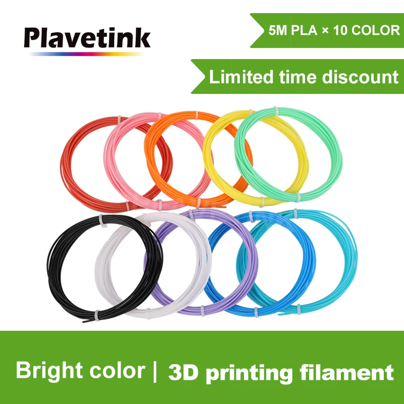 

Plavetink Plastic Printer Filament for 3d Pen 5 Meter PLA 3D Printer Filament Printing Materials Extruder Accessories Parts