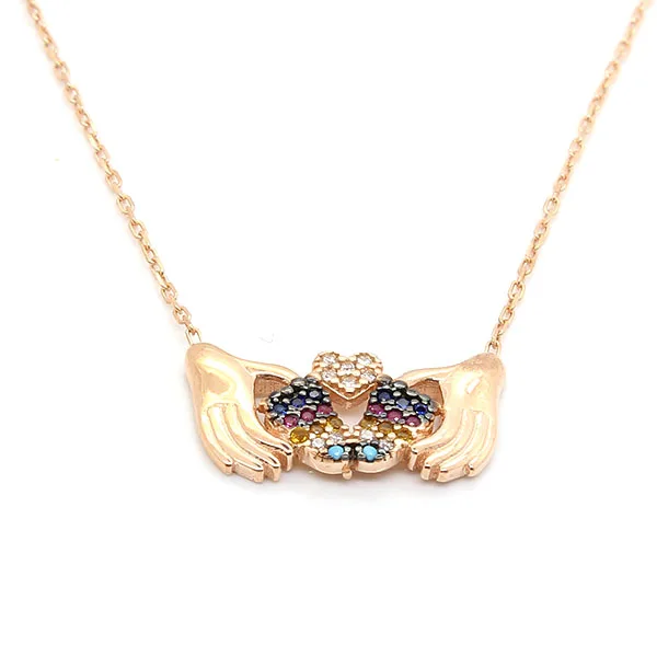 

Wholesale 925Silver Fashion Heart Mother Day Gift Boho Family Mama Necklace Trendy for Women Turkish Jewelry 10 Pieces