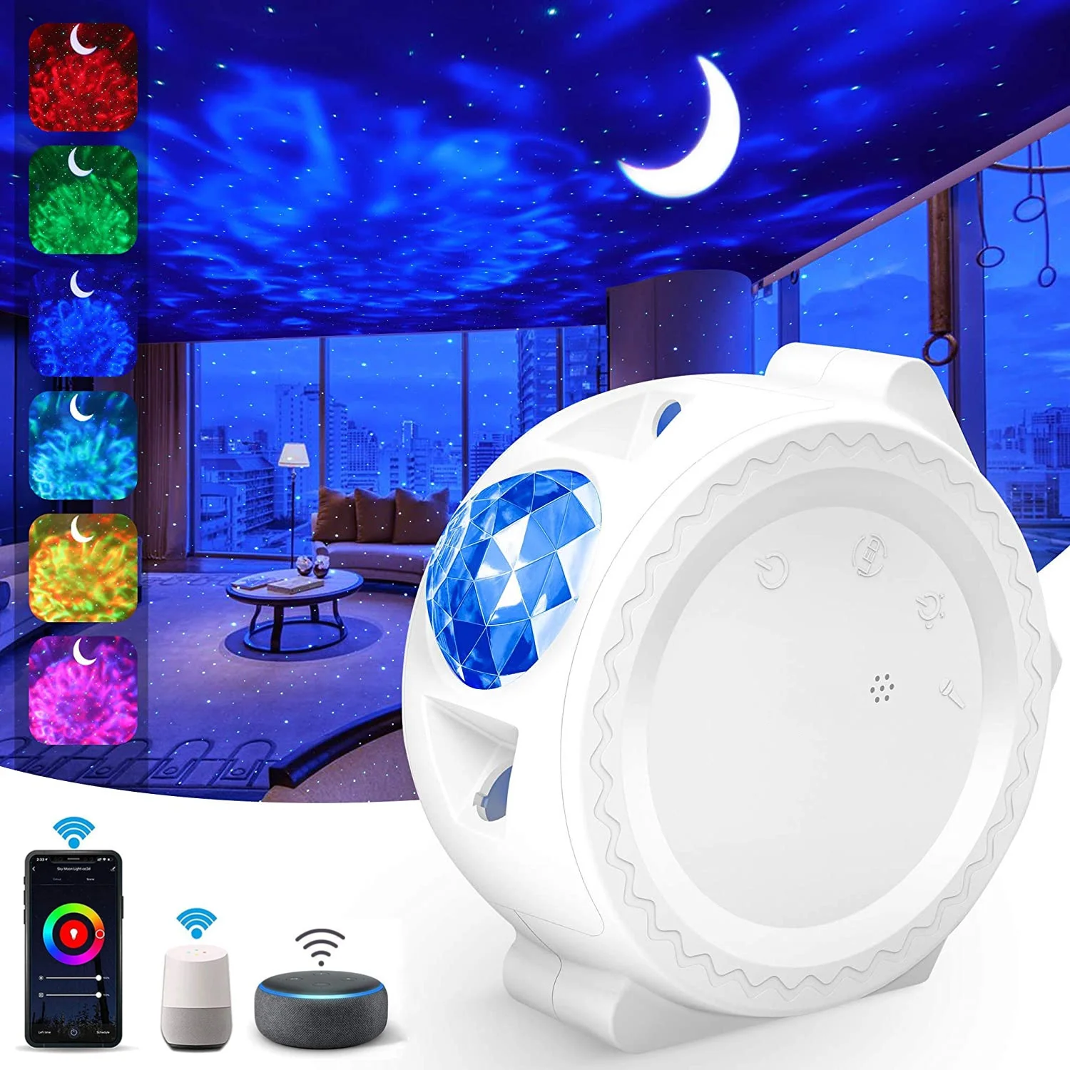

Smart Wifi Galaxy Projector 3 in1 Night Light Projector Moon Starry Light Voice Music Control LED Lamp For Room Decor Kids Gift
