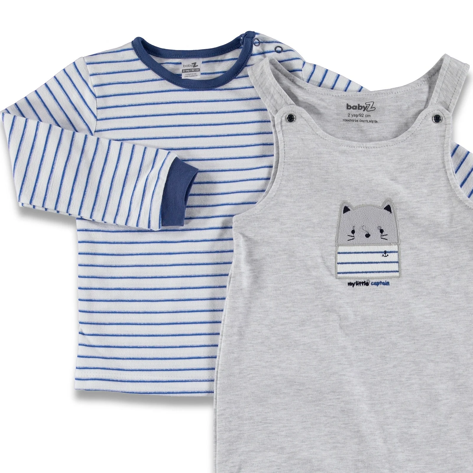 Ebebek BabyZ/детский полосатый комбинезон с вышивкой комплект из 2 предметов