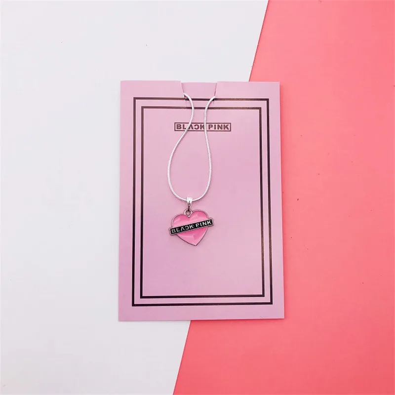 KPOP BLACKPINK TWICE SEVENTEEN GOT7 NCT X1 Bangtan ожерелье для мальчиков стальная подвеска ювелирные изделия ProduceX101 Flash - Окраска металла: Blackpink