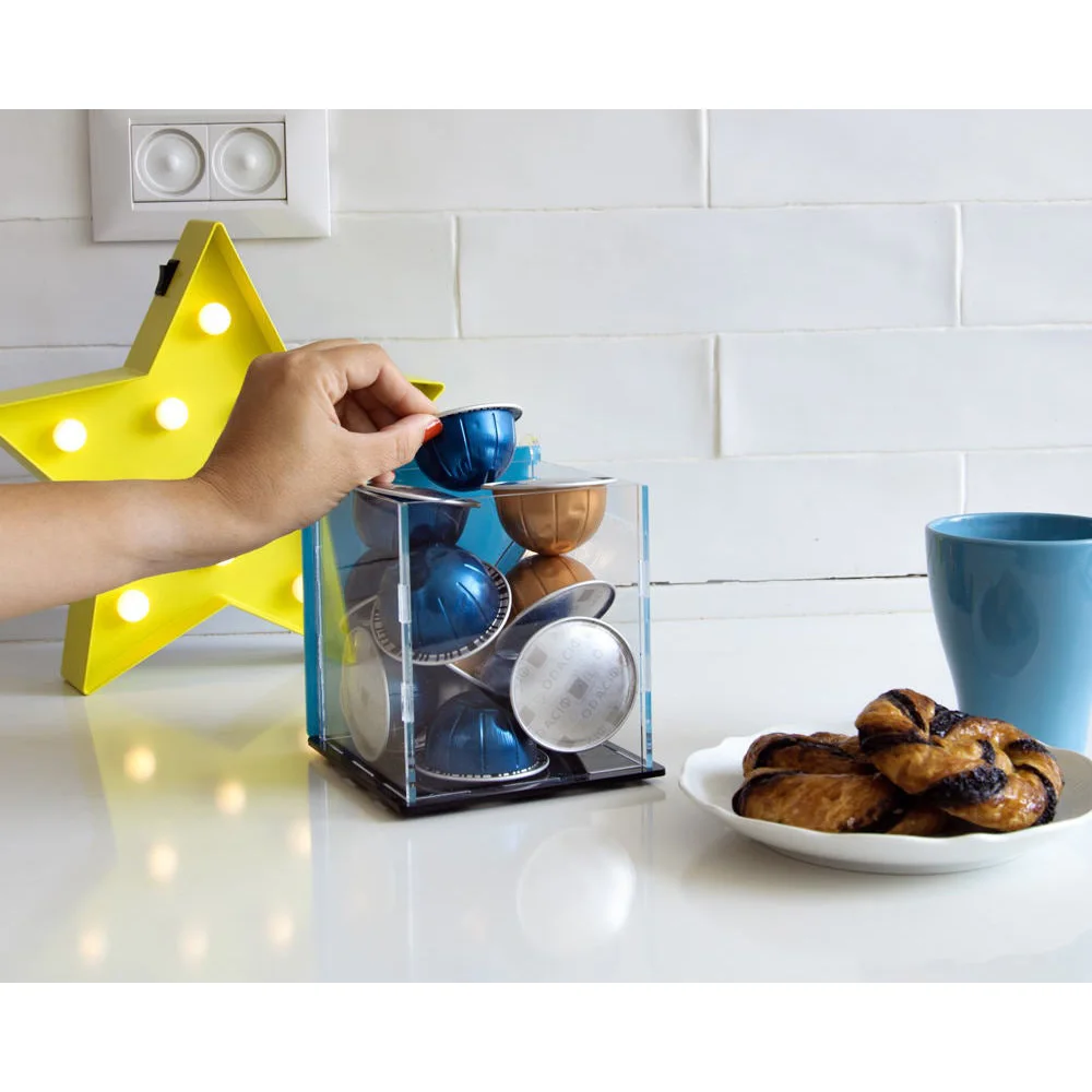 Acrylic Coffee Pod Holder Box Vertuo Capsule Storage Bin Small Counter Top Display Organizer Lovers Decor Gift | Дом и сад