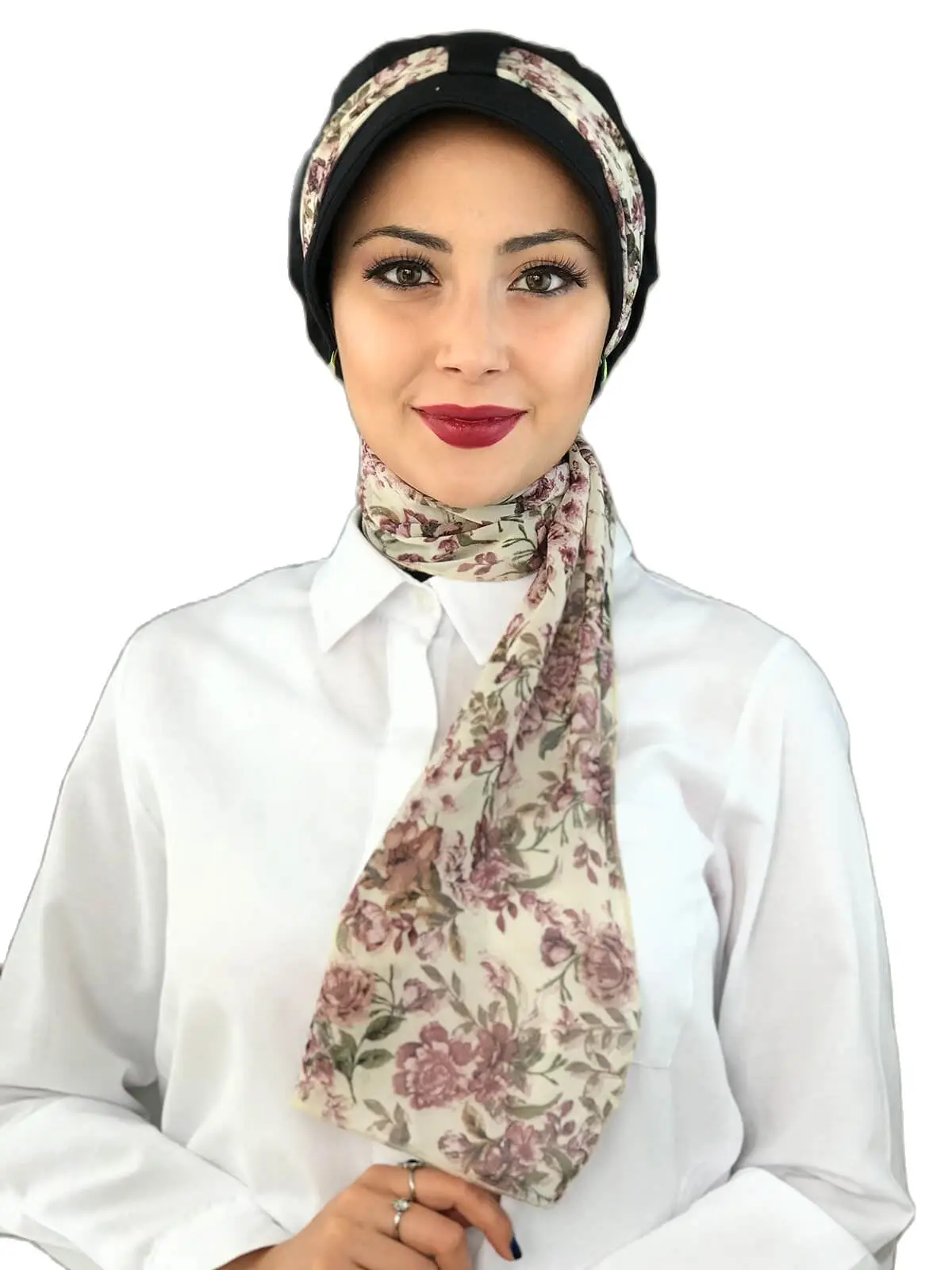 

New Fashion 2021 Islamic 1headscarf Turban Women's Seasonal Bonnet One-piece Foulard Black Biritli Scarf Hat Bone
