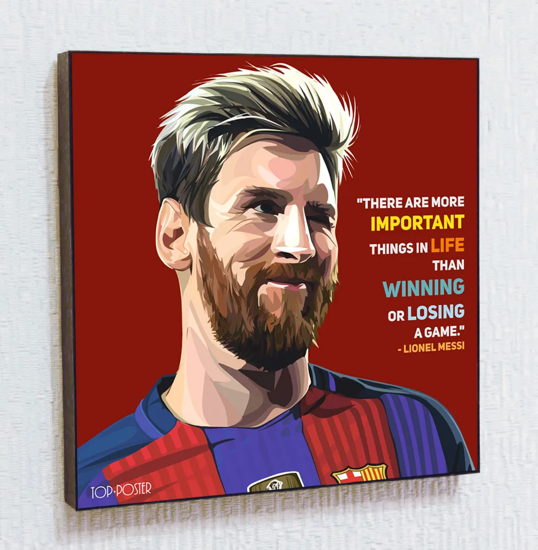 Лионель Месси в стиле Поп Арт с креплением на стену портрет постер плакат холст