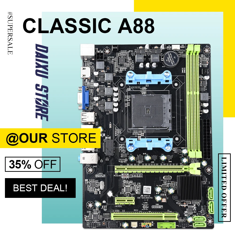 

Dual channel DDR3 16GB VGA HDMI USB3.0 SATA3.0 FM2 FM2+ OEM AMD A88 Motherboard
