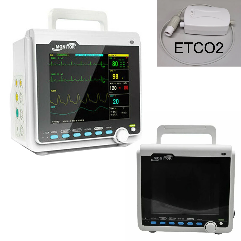CMS6000 6-параметрический медицинский аппарат SPO2/ECG/PR/NIBP монитор сердечного ритма с