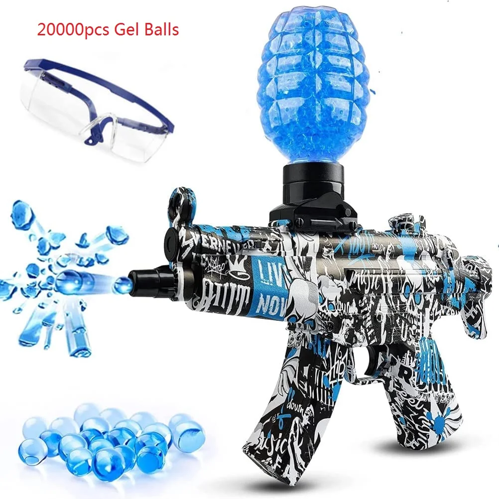

MP5 Splatter Ball Gun Electric Shoot Gel Ball Blaster Shooter Toy Gun for Kids Gift Outdoor Activities Shooting Game 20000 Balls