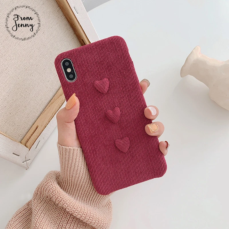 From Jenny вельветовые стерео любовь к iPhone x xr xs max 6 6s 7 8 плюс простые однотонные Цвет