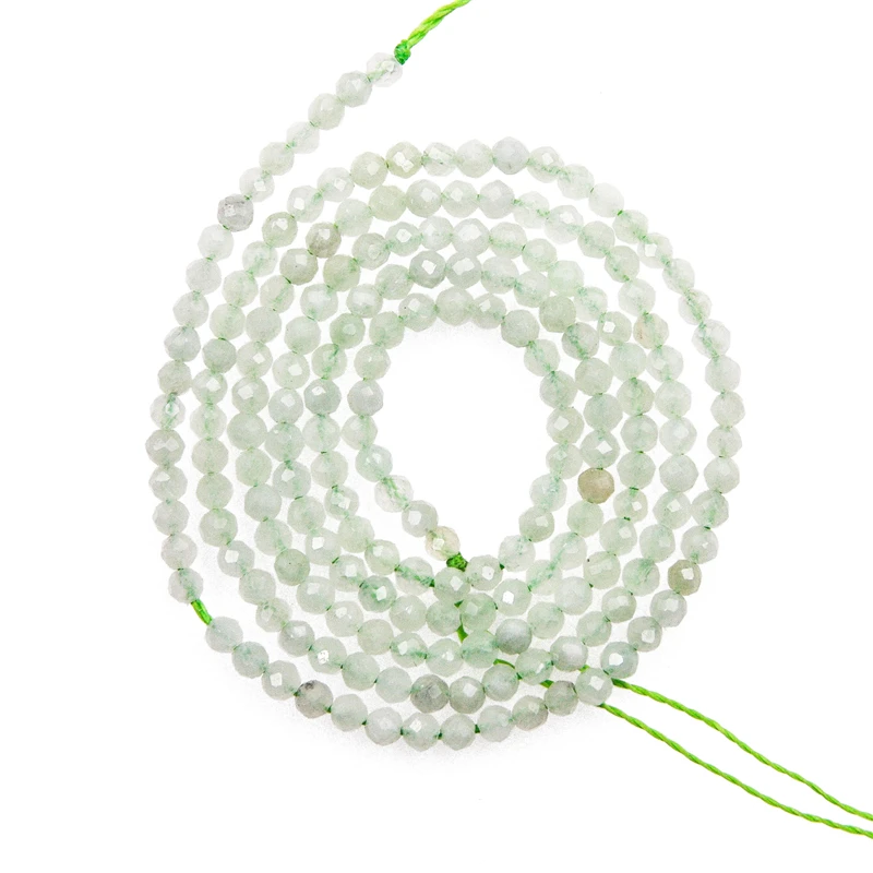 

Natural Gemstone Burmese Jade Beads Strand Faceted Round 2mm Material For DIY Making Jewelry Bracelet Necklace