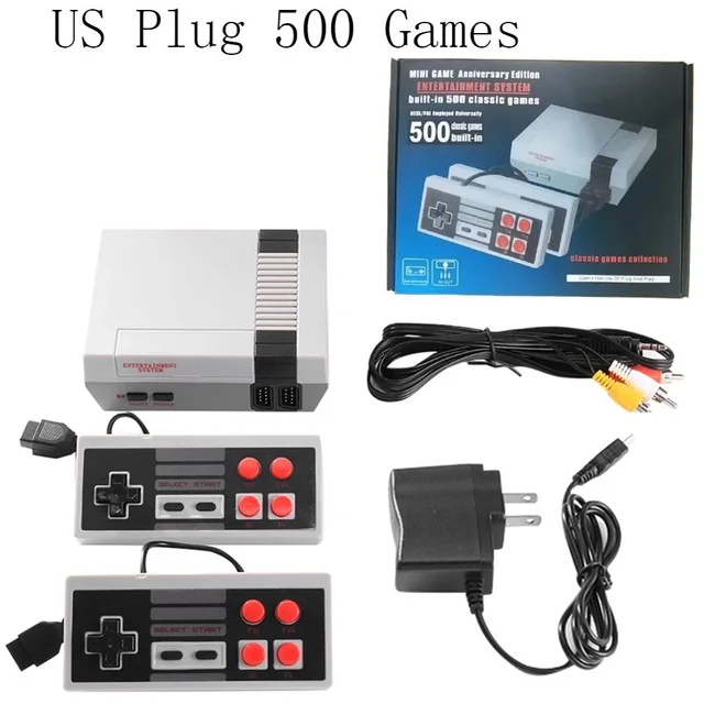 US 500 Games Встроенный 500/620 игр Мини ТВ игровая консоль 8 бит Ретро Классический Ручной игровой плеер AV выход видео игровая консоль игрушки - Цвет: US 500 Games