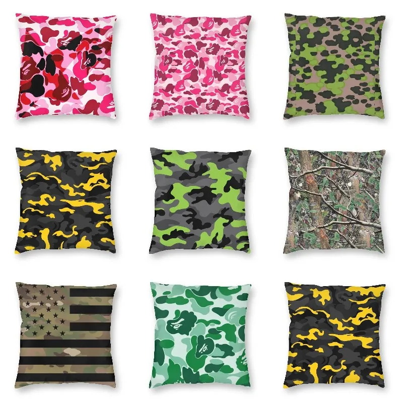 

Nordic Lime Green Neon And Grey Camo Camouflage Pattern Cushion Cover Home Decor Print Military Throw Pillow for Car Sofa Cover