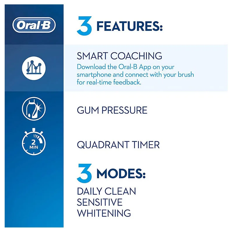 Oral B электрическая зуб щетка Зубы Белые Для Детей Перезаряжаемые 3 Режима Чистки