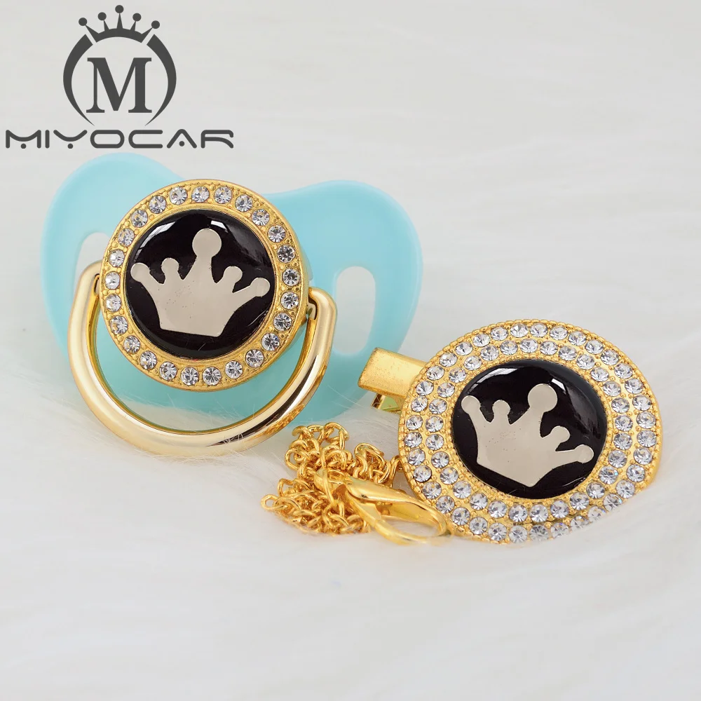 MIYOCAR, 7 цветов, корона, прекрасная, красивая, золотая, блестящая, Соска-пустышка, клипса, BPA бесплатно, пустышка, блестящая, уникальный дизайн, GCR