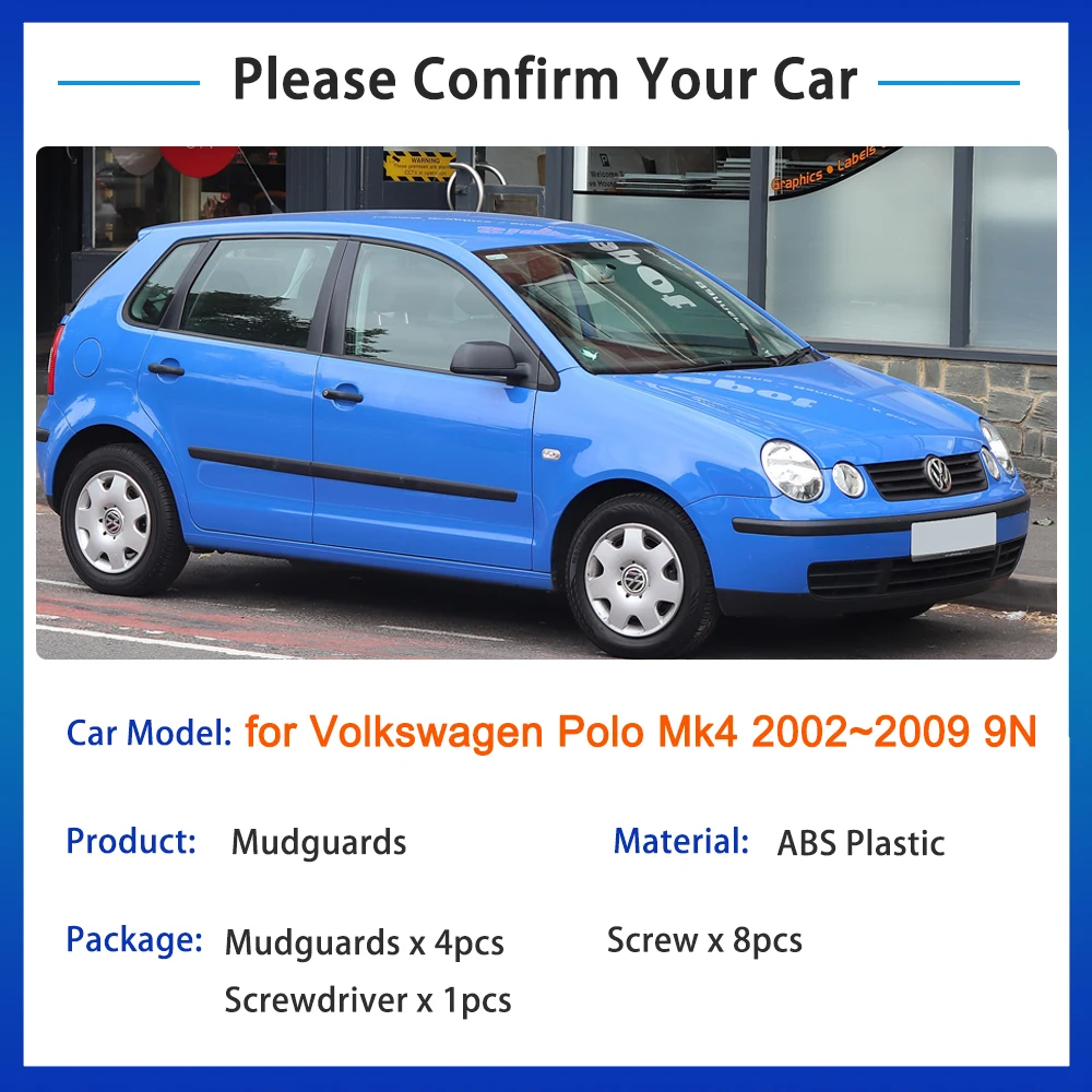 Для Volkswagen VW Polo Mk4 2002 2003 2004 2005 2006 2007 2008 2009 9N брызговики щиток крыло аксессуары |