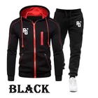 Мужской комплект из двух предметов, кофта с капюшоном и штаны, повседневная спортивная куртка с капюшоном, осеньзима 2021