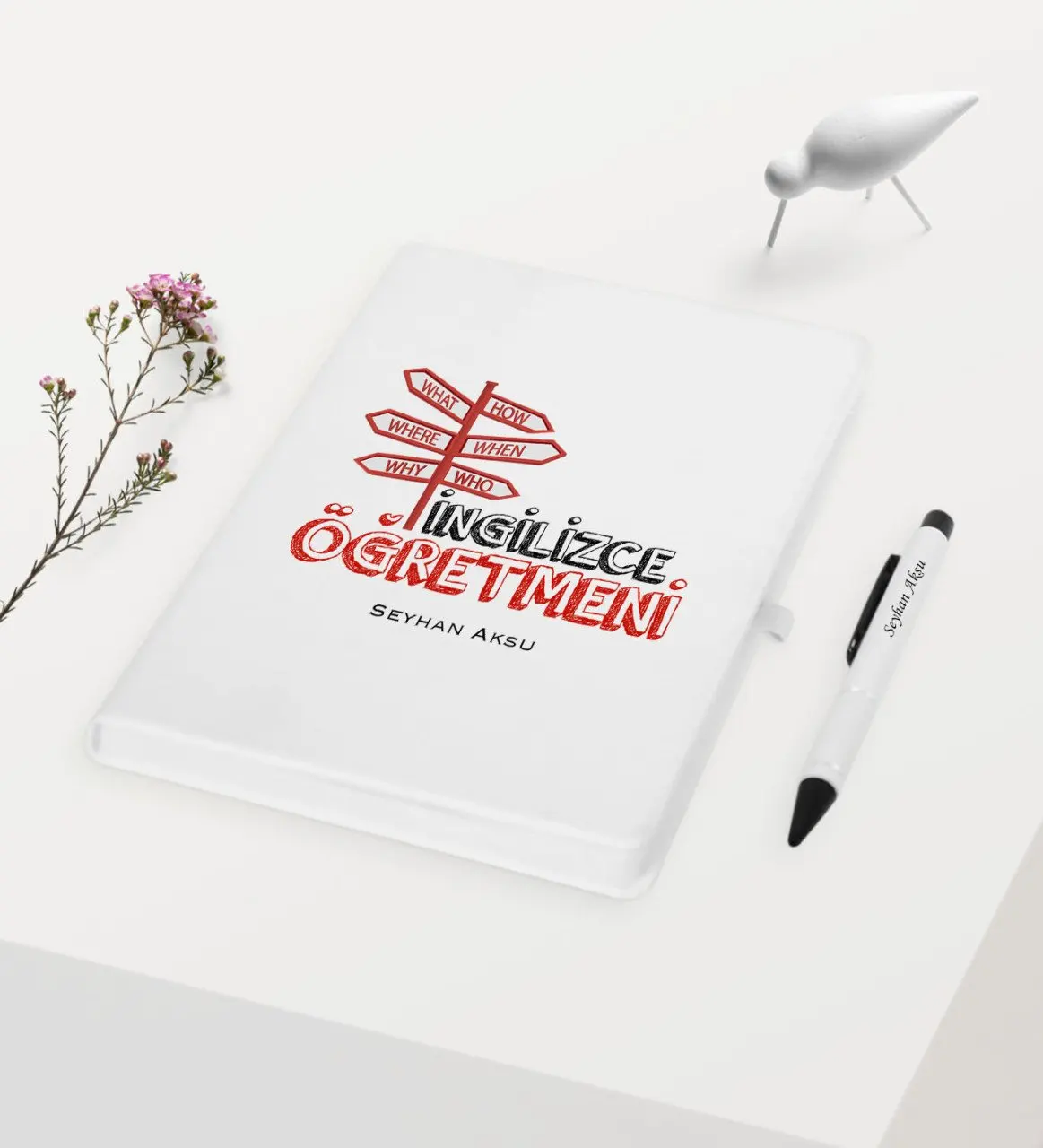 

Personalized English Teacher Themed White Notebook Pen Gift Set-9
