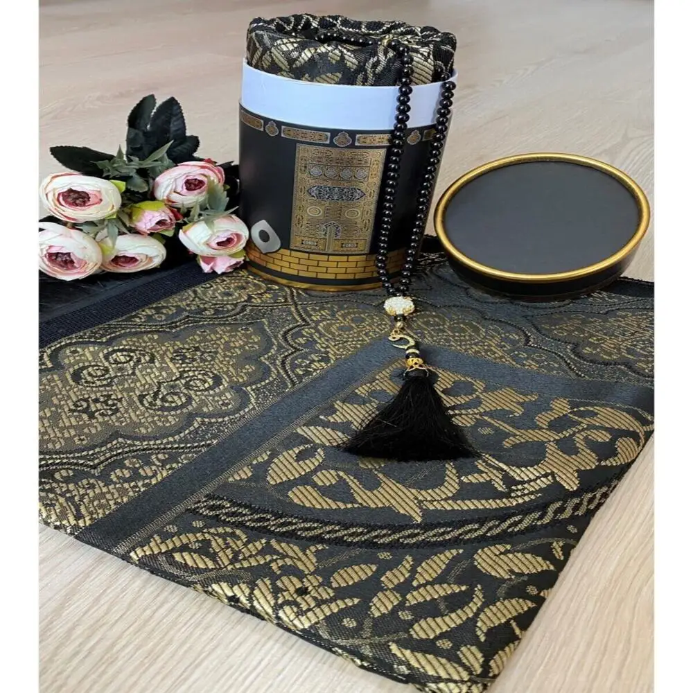 

2 Piece Prayer Rug Set 1 Rosary 1 Prayer Rug Ramadan Gift islamic gift سجاد صلاة مسلم هدية إسلامية sijad salat muslim hadiat '