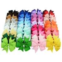 1pcs grosgrain solid pink green rib ribbon fishtail bow hairpin girl children butterfly flower hair clips cute baby accessories