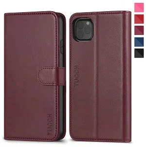 Wine Red TUCCH чехол-кошелек для iPhone 11 Pro 5," отделения для карт противоударный чехол ID держатель для карт чехол 360 Защитный чехол - Цвет: Wine Red