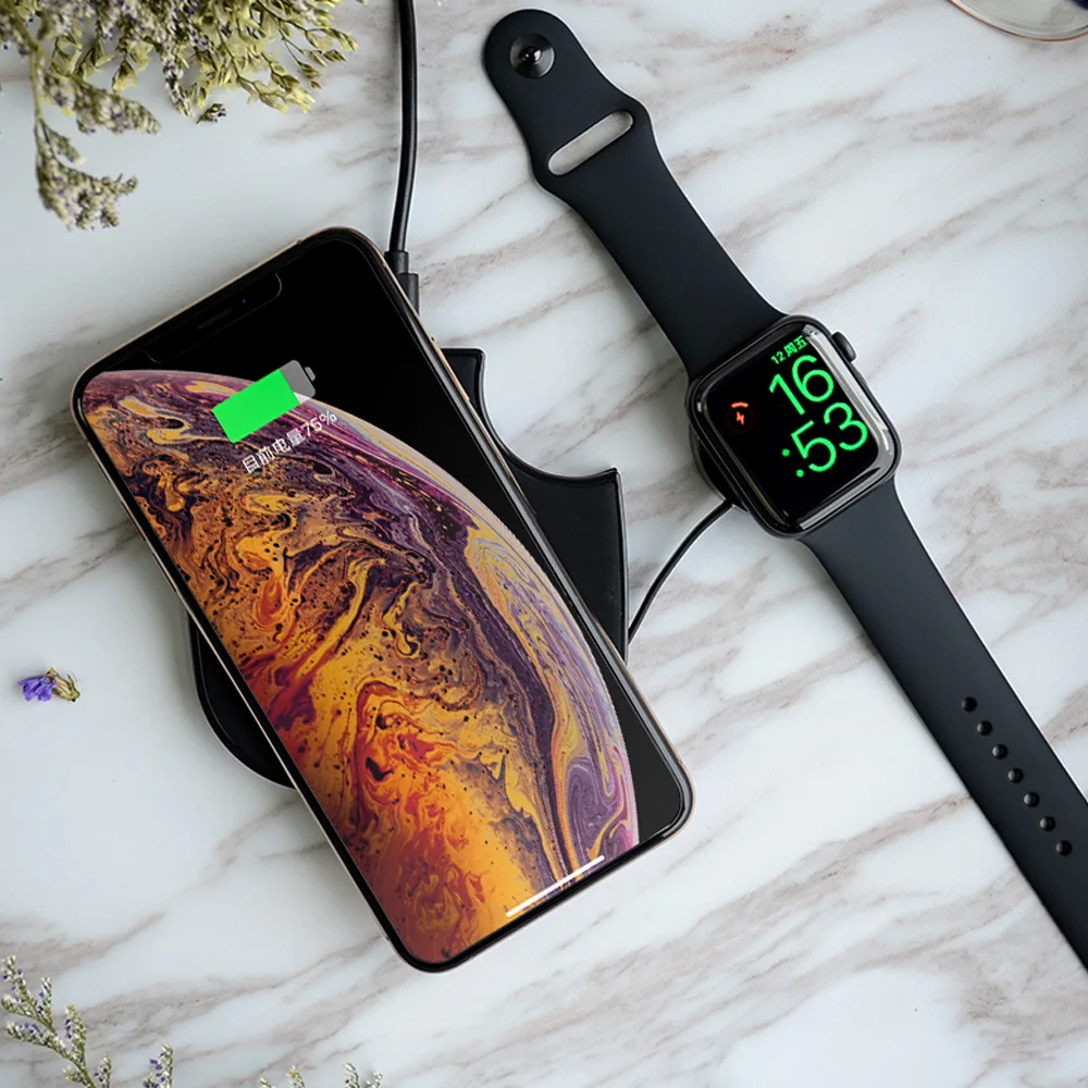 

2022 Digital Gadgets Wireless Chargers For Apple Watch, 15W Fast 2IN1 Charging Pad Cellphone Holder For iPhone12/13 For Airpods