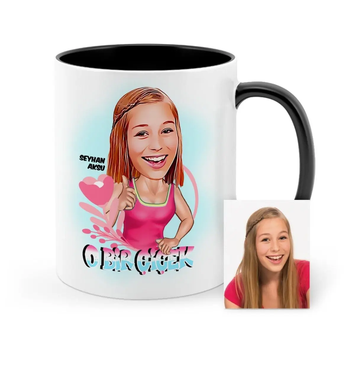

Personalized Custom Women Day Theme Cartoon Black Mug Cup-4
