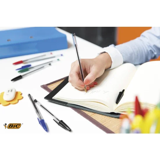 

50 pcs Ballpoint Pen Blue 1,0mm medium nib non-freezing Transparent body Carbide Nib School supplies students university