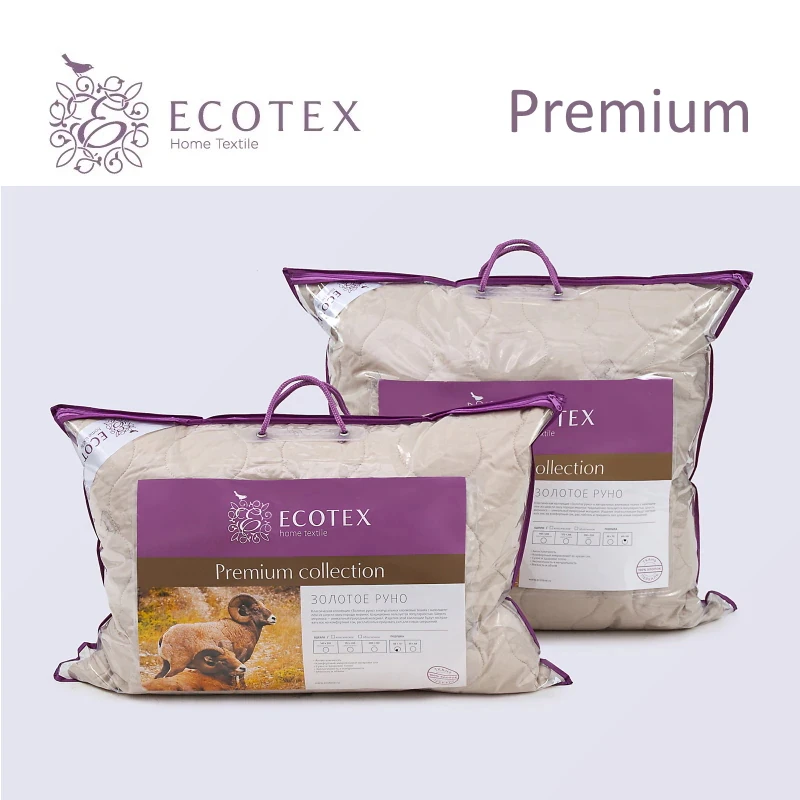Подушка Ecotex Золотое руно Размер 68X68|Подушки на кровать| |