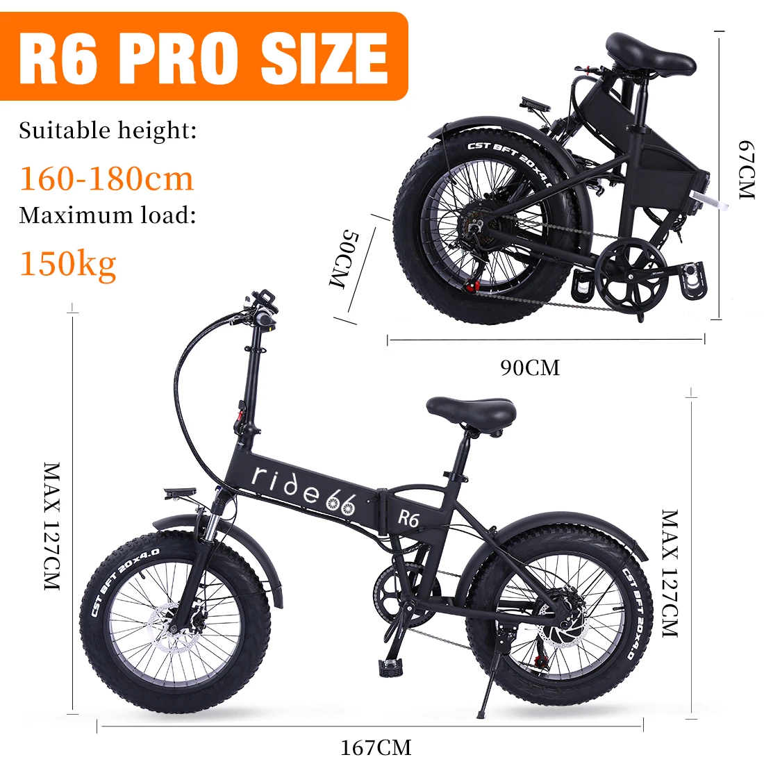 Billig Elektrische Bike 20 Zoll 48V 500W Fett Reifen Ebike Berg Schnee Bike Folding Elektrische Fahrrad R6
