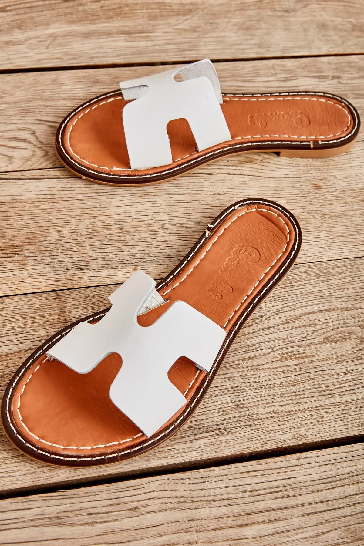 Бемби натуральная кожа светло коричневый женские тапочки H0602809603|Тапочки| |