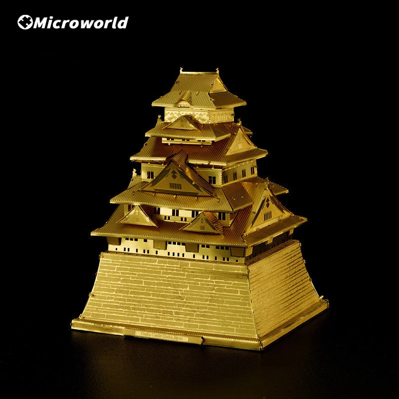 

Microworld 3D Metal Puzzle Osaka Castle Japan Building Assemble Model Kits Leisure Educational Puzzle Laser Cut Jigsaw For Adult