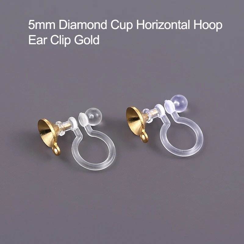 

Resin ear clip accessories Pearl empty holder invisible painless clip Female no pierced ears change ear clip converter