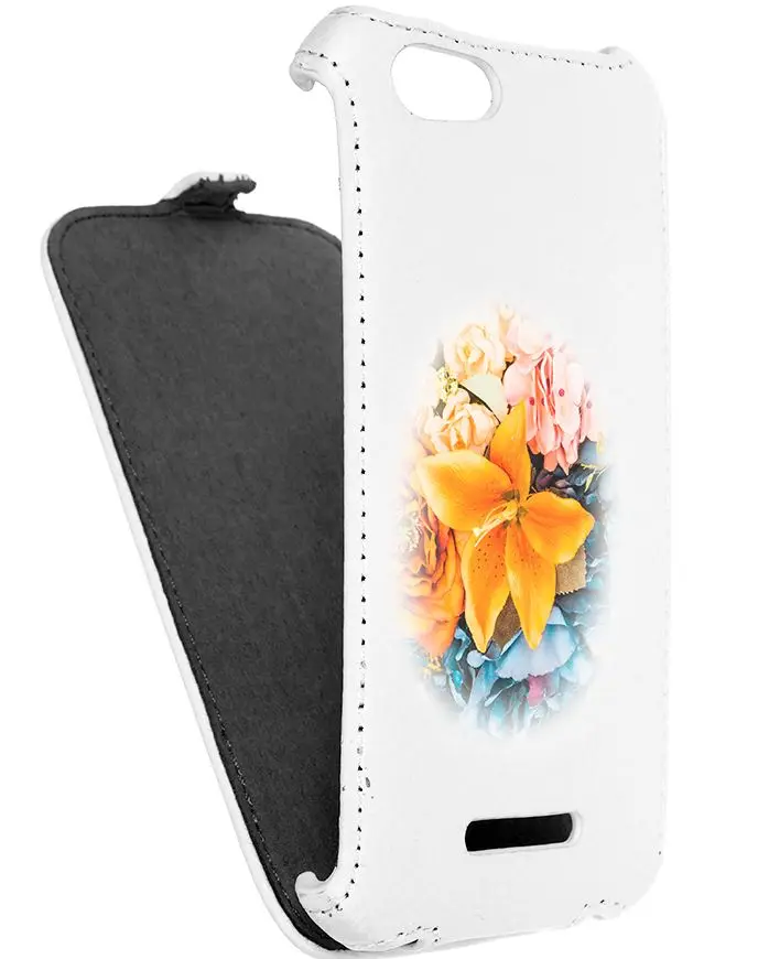 Кожаный чехол для Fly IQ 4405 Evo Chic 1 Armor Case (Белый) (Дизайн 9/9) | Мобильные телефоны и
