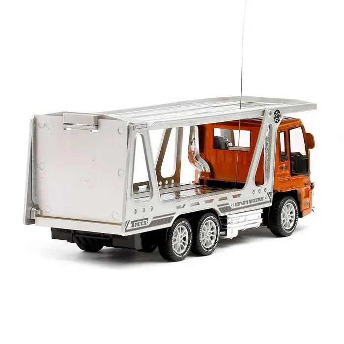 Грузовик радиоуправляемый Автовоз с 2 машинами работает от аккумулятора свет