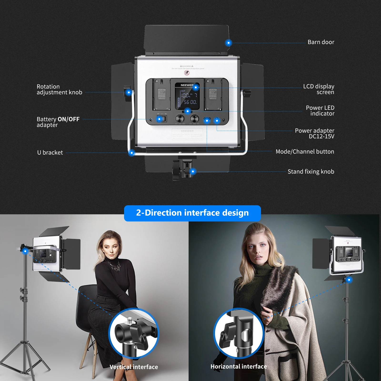 

Neewer 2 Packs 530 RGB Led Light with APP Control, Photography Video Lighting Kit with Stands and Bag, 528 SMD LEDs and etc
