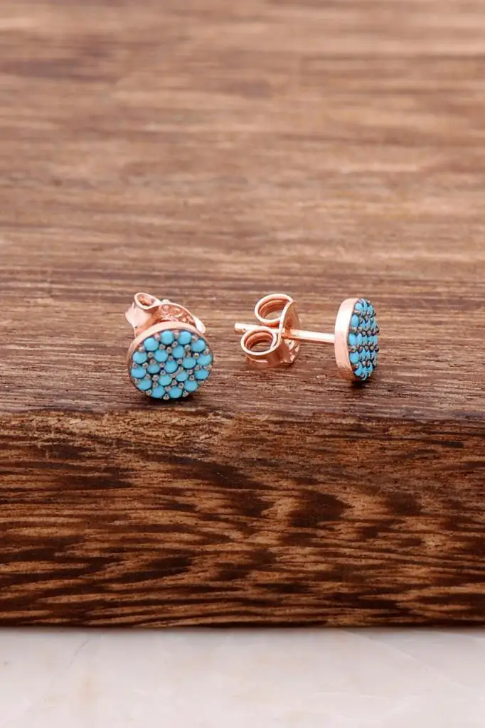 

Серьги из серебра 3785 пробы с бирюзовым камнем