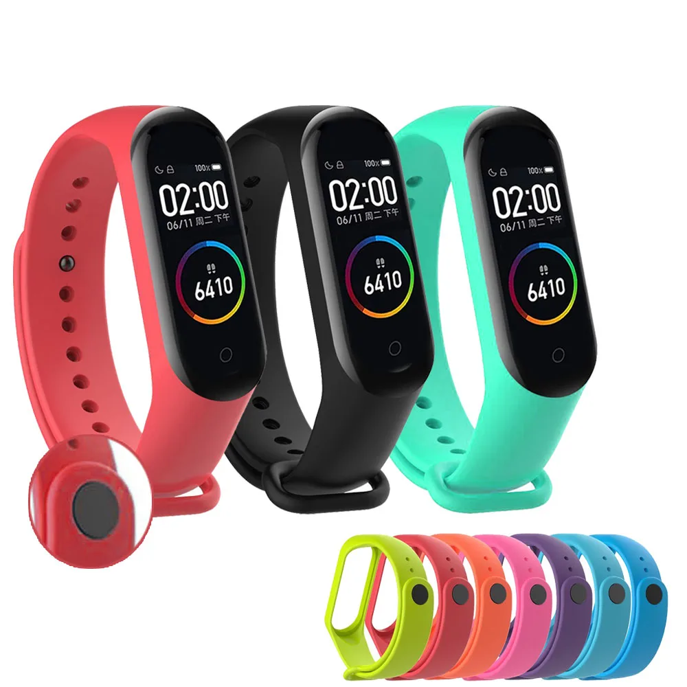 Ремешок для mi band 4 3 гибкий силиконовый сменный цветной водонепроницаемый и